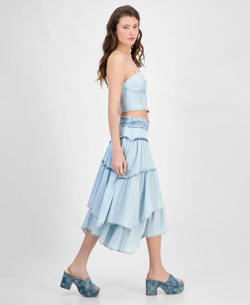 Guess Women's Tanya Layered Denim Maxi Skirt