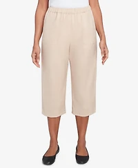 Alfred Dunner Women's Catalina Island Patch Pocket Elastic Waistband Capri Pants