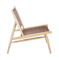 Soleil Leather Woven Accent Chair