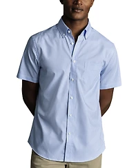 Charles Tyrwhitt Men's Slim Fit Short Sleeve Wrinkle-Resistant Button-Down Shirt