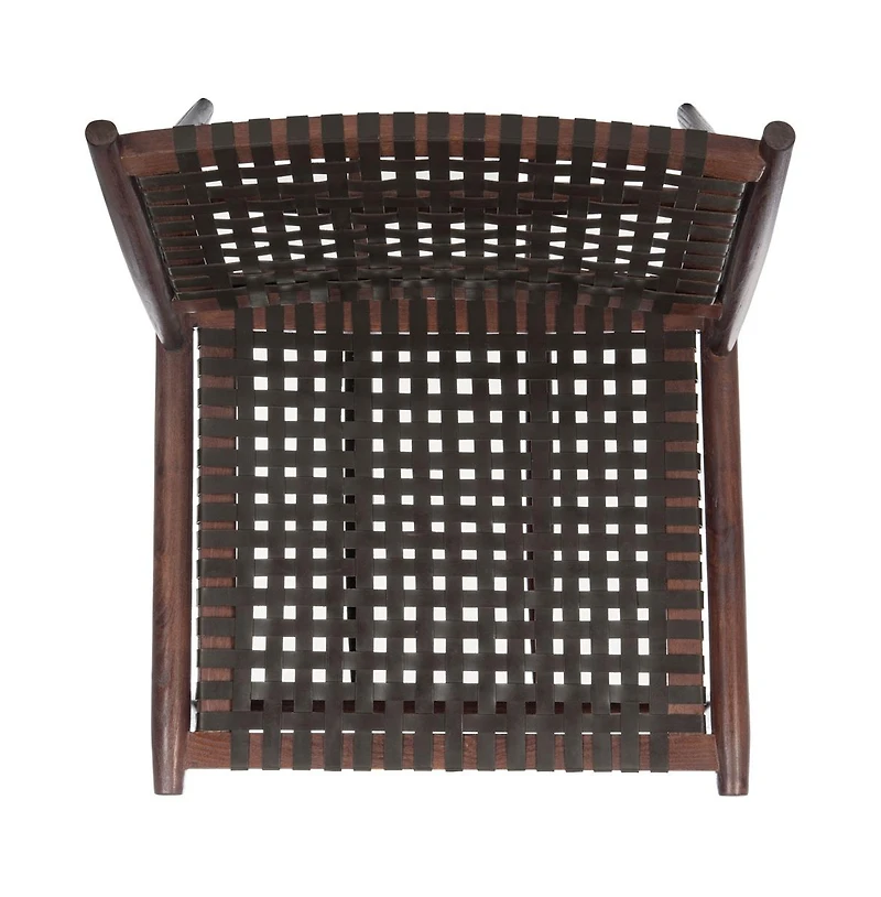 Soleil Leather Woven Accent Chair