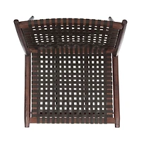 Soleil Leather Woven Accent Chair