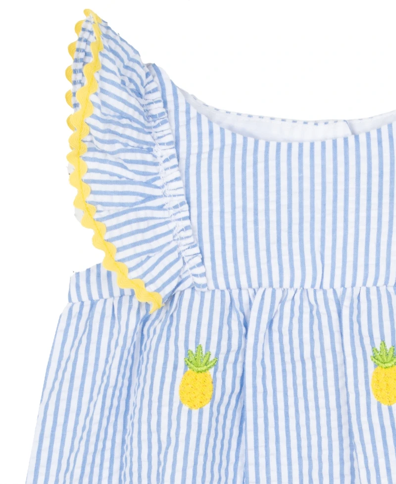 Rare Editions Baby Girls 2-Piece Pineapple Schiffli Seersucker Short Set