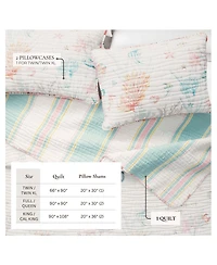 Linery & Co. Fading Coral Stitched Quilt Set with Shams