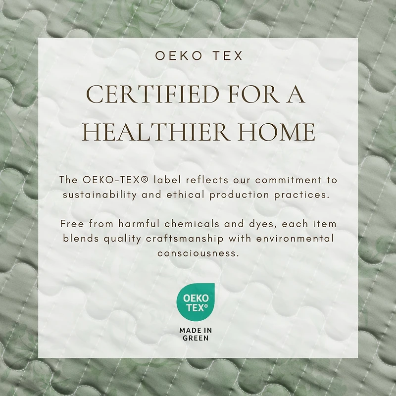 Linery & Co. Cotton Stitched Reversible Floral 3 Piece Quilt and Sham Set