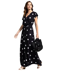 HotSquash London Women's Chiffon Wrap Top Maxi Dress