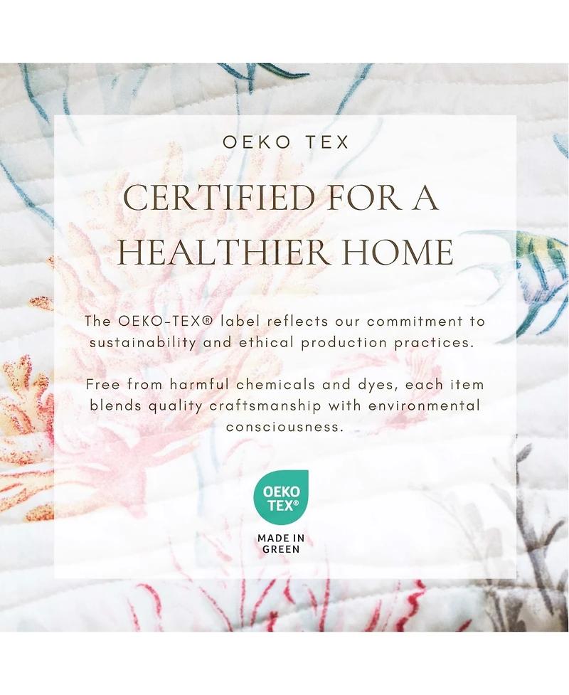 Linery & Co. Fading Coral Stitched Quilt Set with Shams