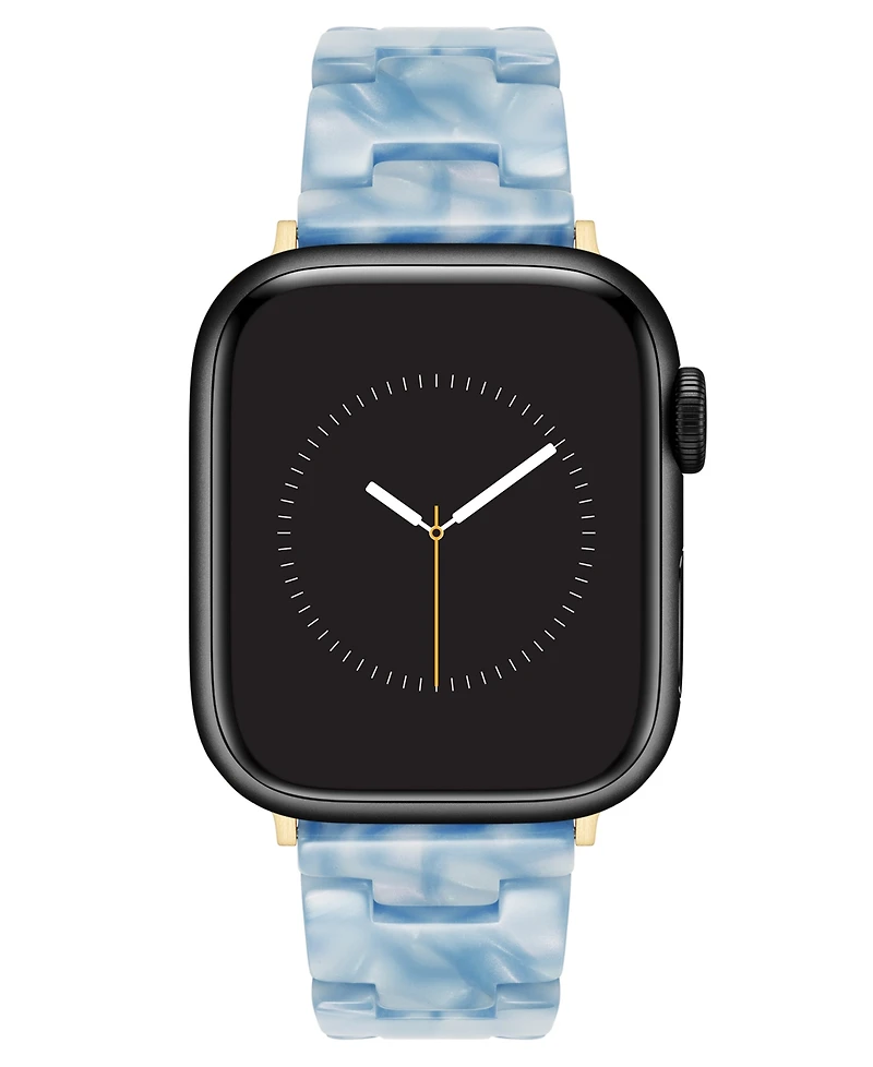 Anne Klein Women's Light Blue Marbleized Acetate Bracelet Band for Apple Watch 10 38/40/41mm