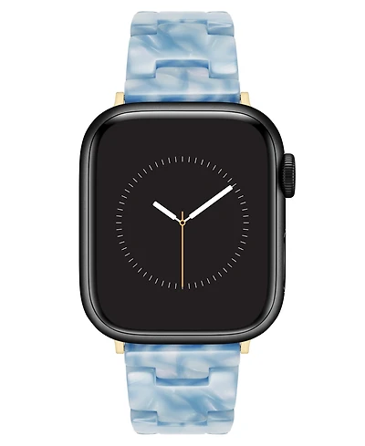Anne Klein Women's Light Blue Marbleized Acetate Bracelet Band for Apple Watch 10 38/40/41mm