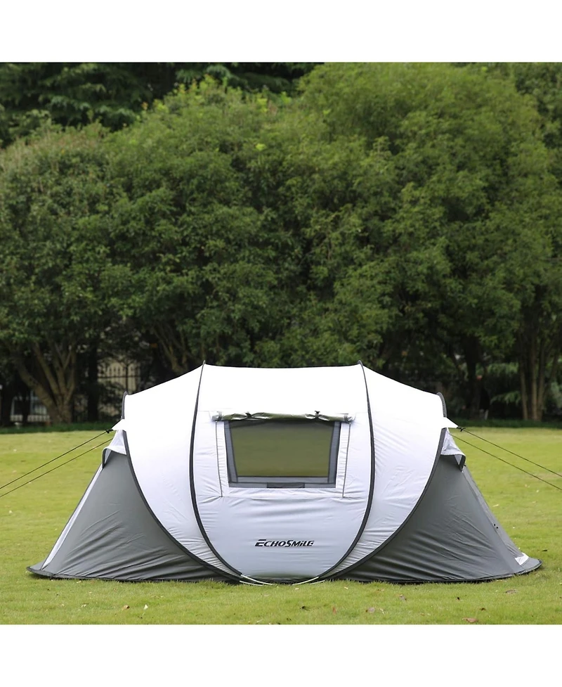 EchoSmile Camping Instant Tent, 4 Person Pop Up Water Resistant, for Hiking and Outdoor, Portable Tent with Carry Bag, 3 Seasons