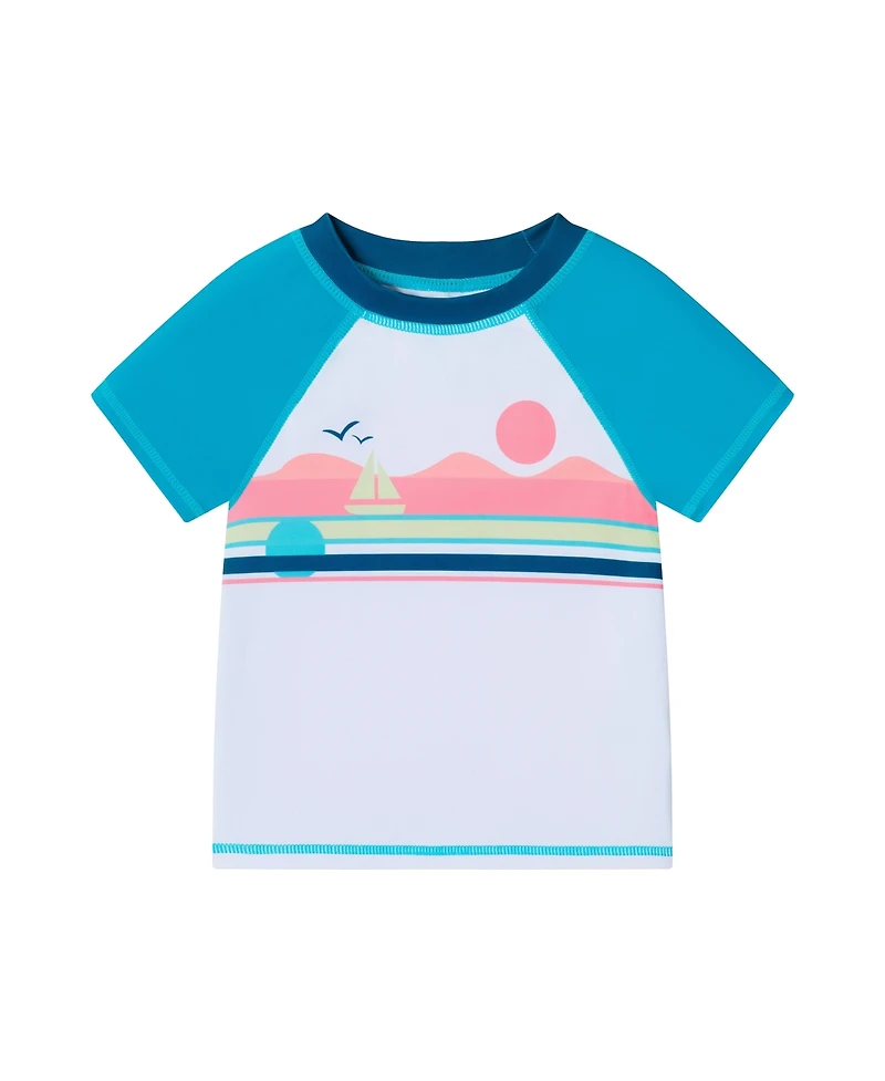 Andy & Evan Toddler Boys Toddler/Child Sailboat Graphic Rashguard Set