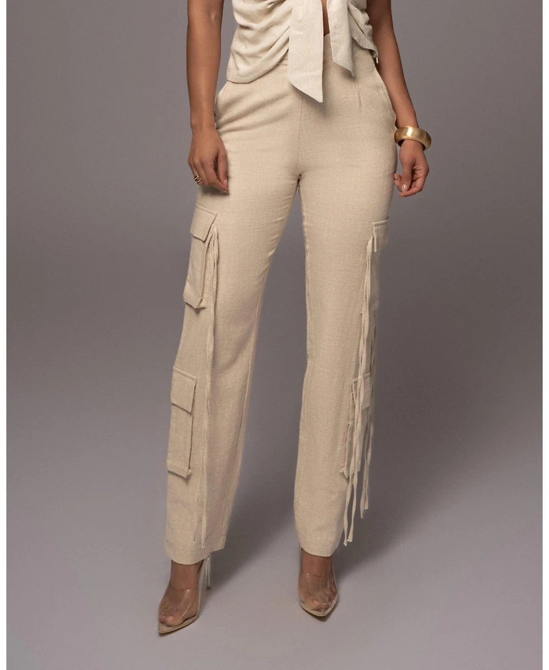 Jluxlabel Women's Better Half Linen Utility Pants