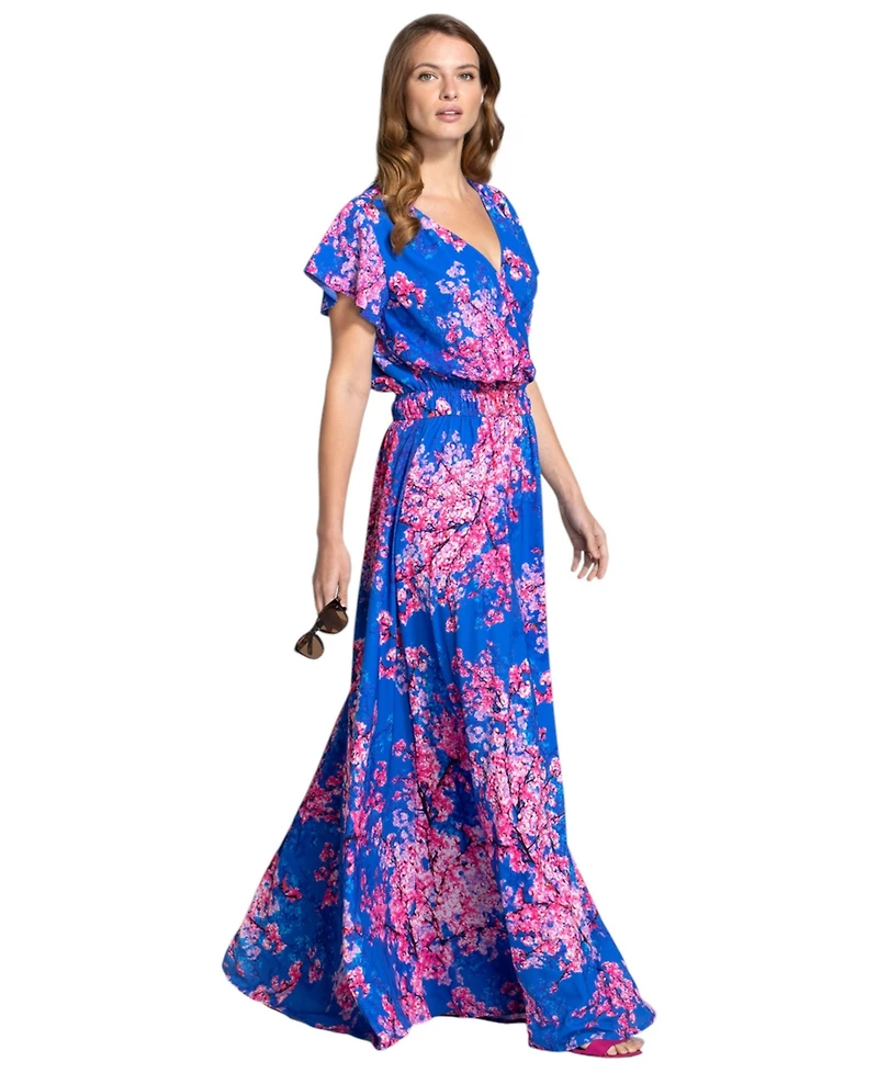 HotSquash London Women's Chiffon Wrap Top Maxi Dress