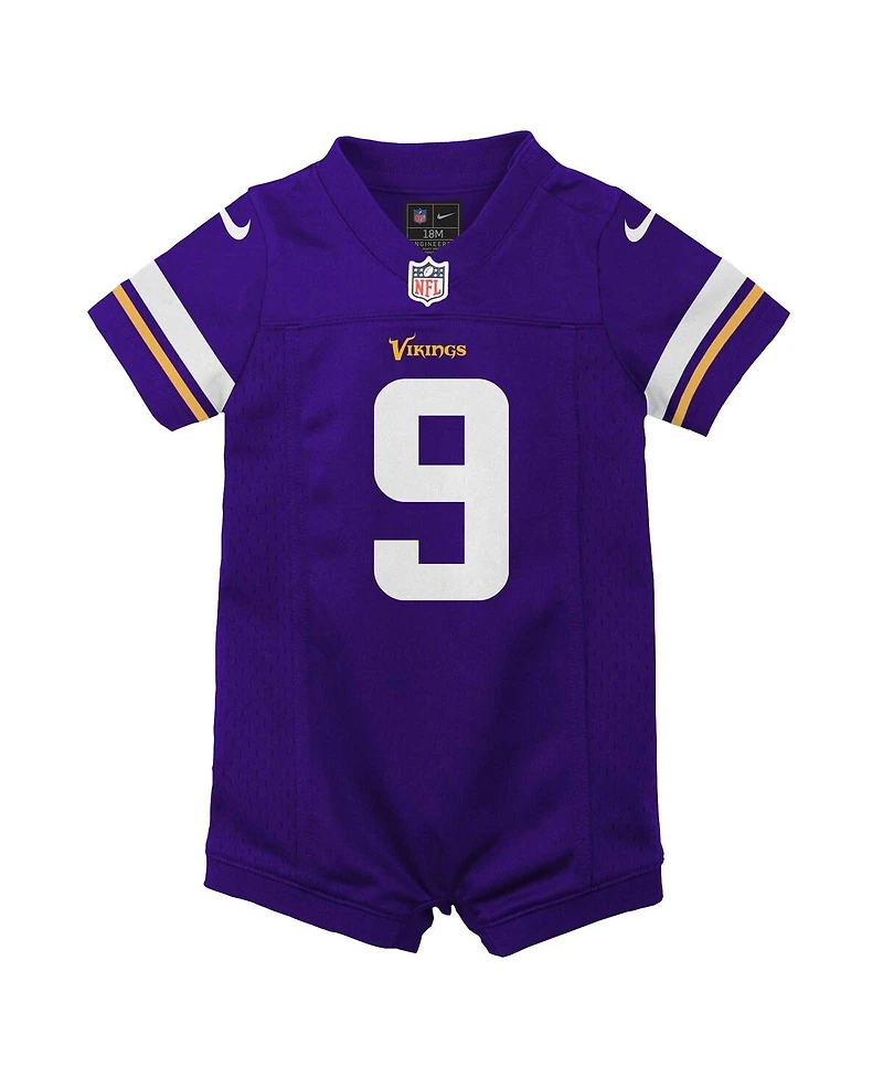 Nike Baby Boys and Girls J. J. McCarthy Purple Minnesota Vikings Romper Game Jersey