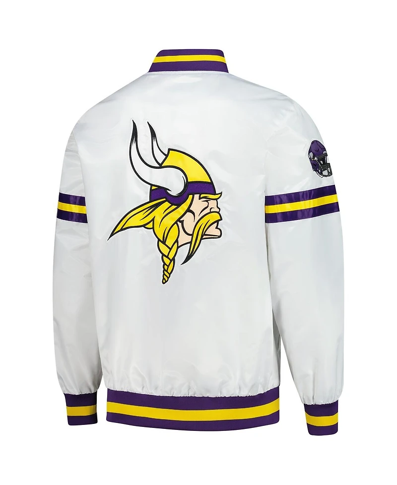 Starter Men's White Minnesota Vikings Scout Full-Snap Varsity Jacket