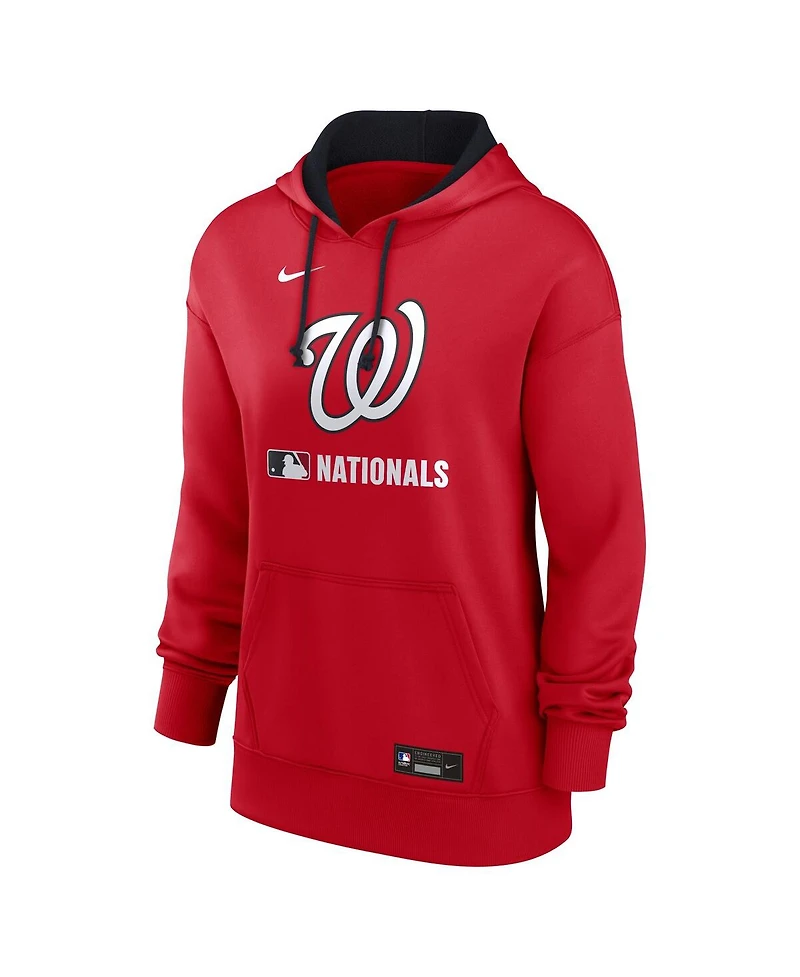 Nike Women's Red Washington Nationals Authentic Collection Performance Pullover Hoodie