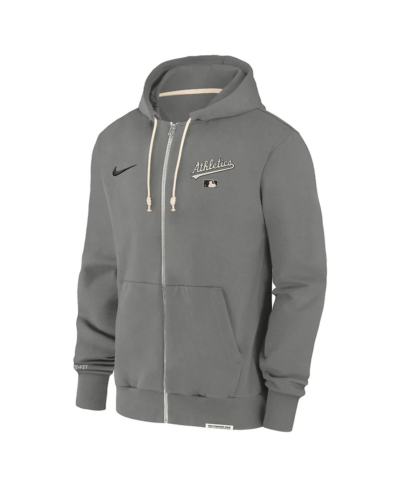 Nike Men's Charcoal Athletics Authentic Collection Travel Performance Full-Zip Hoodie