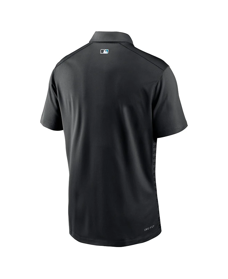 Nike Men's Black Miami Marlins Authentic Collection Victory Performance Polo Shirt