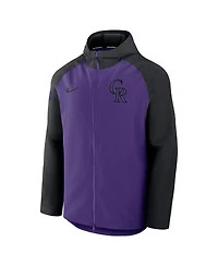 Nike Men's Purple/Black Colorado Rockies Authentic Collection Raglan Performance Full-Zip Jacket