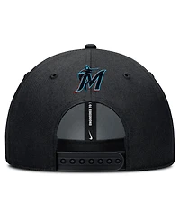Nike Men's Black Miami Marlins Rise Gaberdine Adjustable Hat