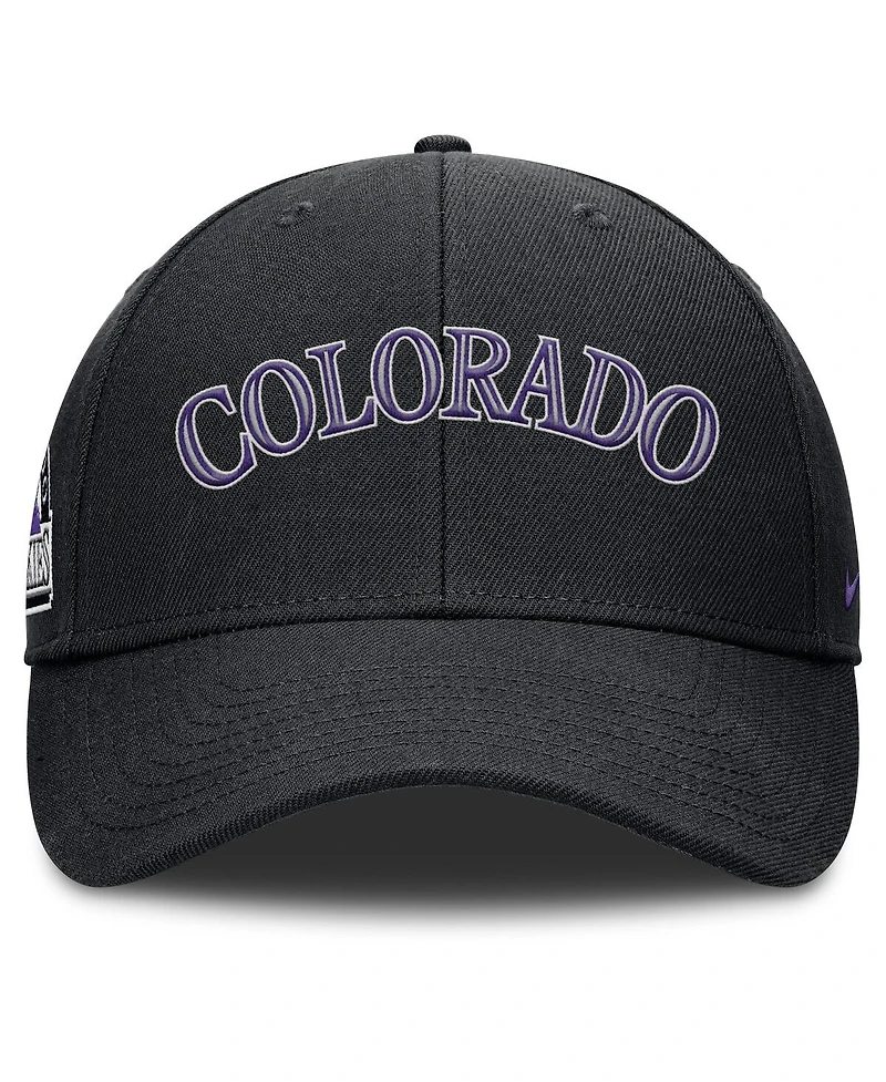 Nike Men's Black Colorado Rockies Rise Gaberdine Adjustable Hat