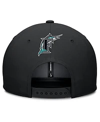 Nike Men's Gray/Black Florida Marlins Cooperstown Collection Pro Performance Snapback Hat