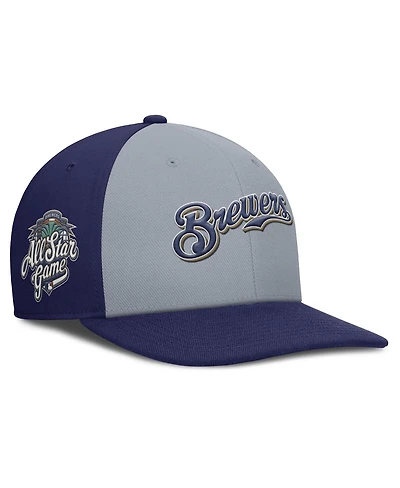 Nike Men's Gray/Navy Milwaukee Brewers Pro Performance Snapback Hat