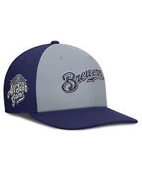 Nike Men's Gray/Navy Milwaukee Brewers Pro Performance Snapback Hat