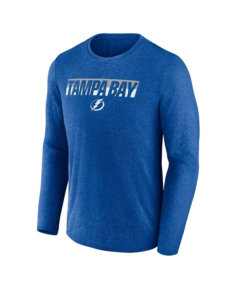 Fanatics Men's Heather Blue Tampa Bay Lightning Transition Long Sleeve T-Shirt