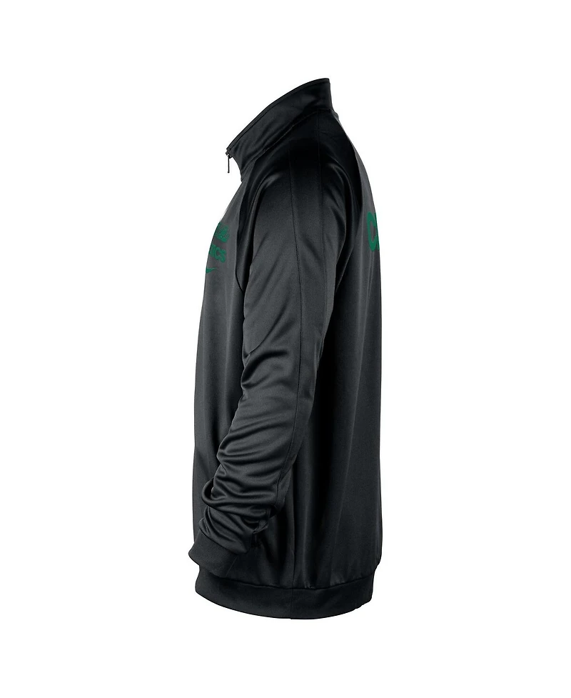 Nike Men's Black Boston Celtics Courtside Pique Club Full-Zip Track Jacket