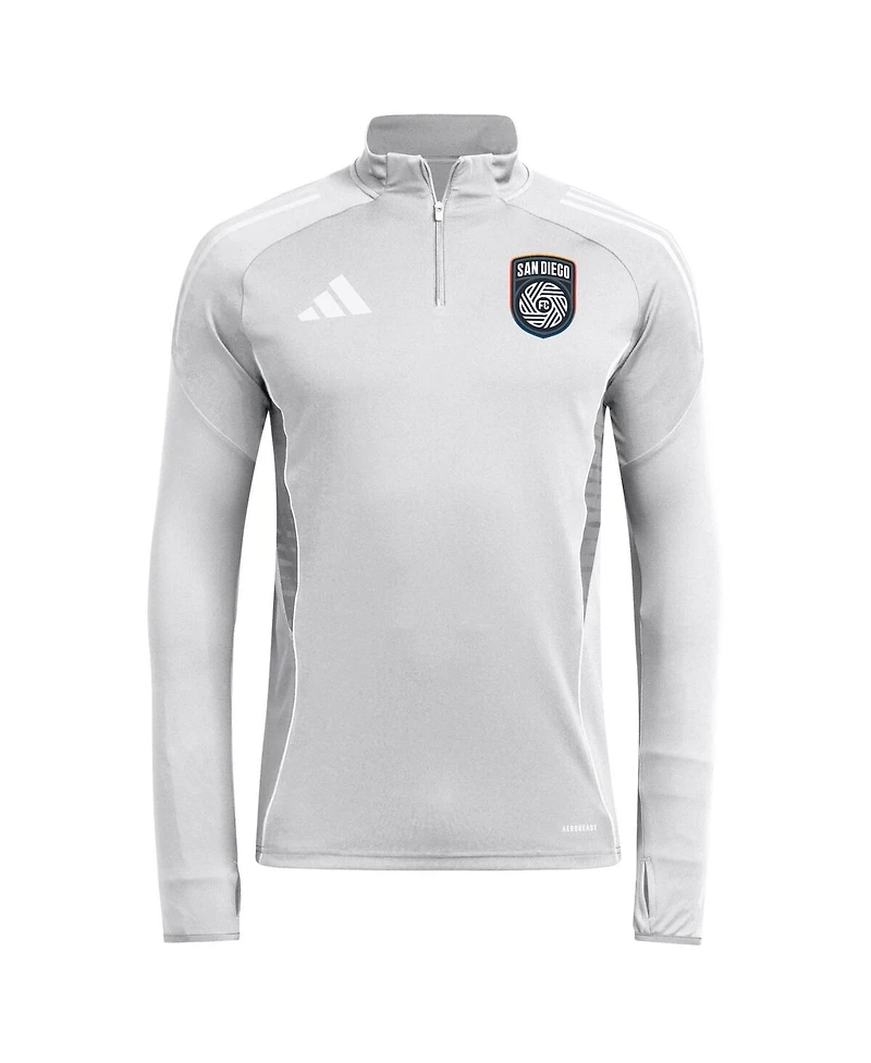 Adidas Men's Silver San Diego Fc 2025 Quarter-Zip Long Sleeve Training Top