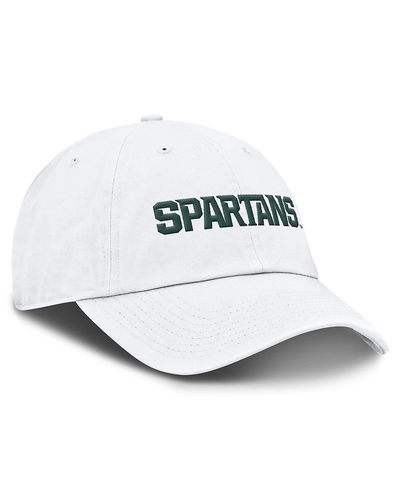 Nike Men's White Michigan State Spartans Core Club Mascot Wordmark Adjustable Hat
