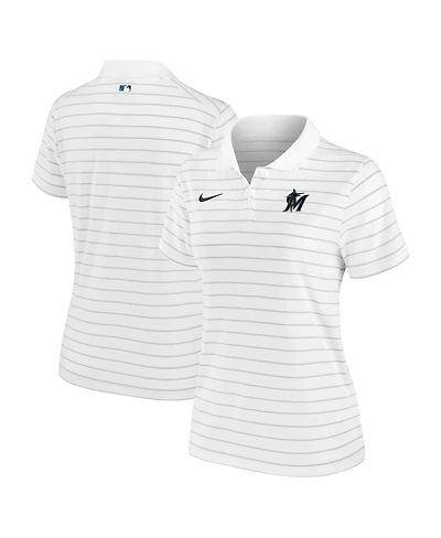Nike Women's White Miami Marlins Authentic Collection Victory Performance Polo Shirt
