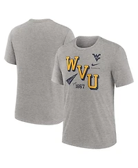 Nike Men's Heather Gray West Virginia Mountaineers Blitz Roll Call Tri-Blend T-Shirt