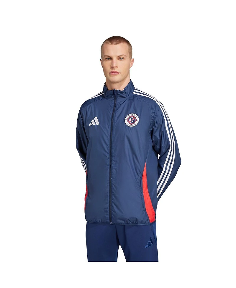 Adidas Men's Navy/White New England Revolution 2025 Anthem Reversible Full-Zip Jacket
