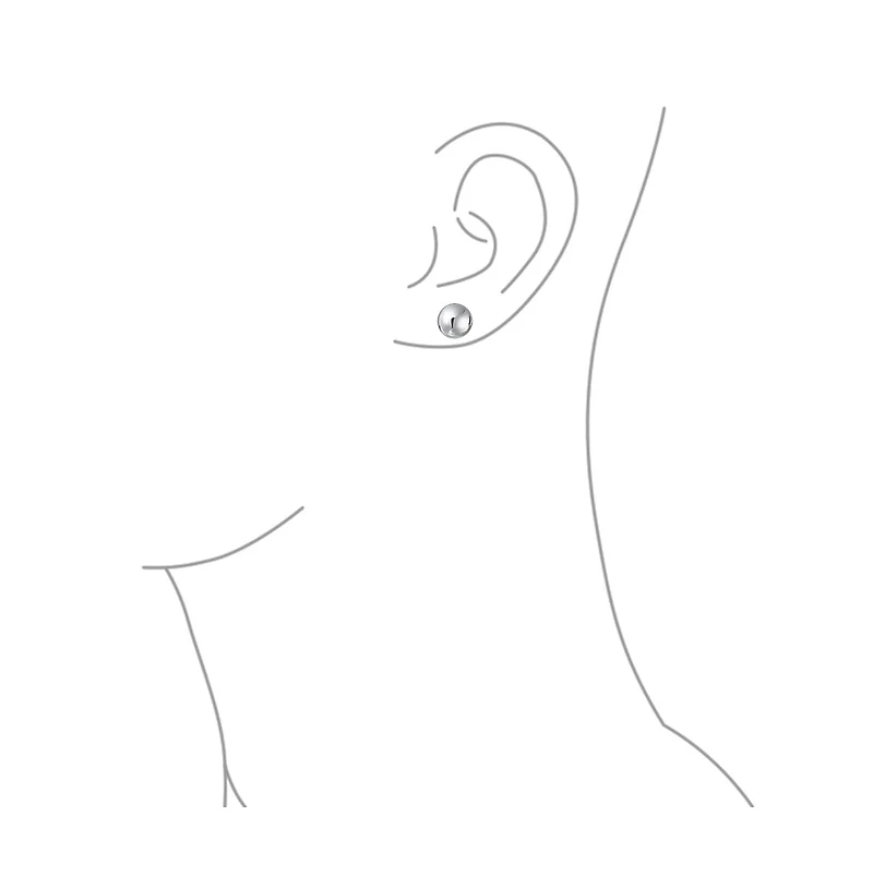 Bling Jewelry Minimalist Plain Simple Round Bead Ball Tragus Cartilage Stud Earrings Shiny Polish .925 Sterling Silver