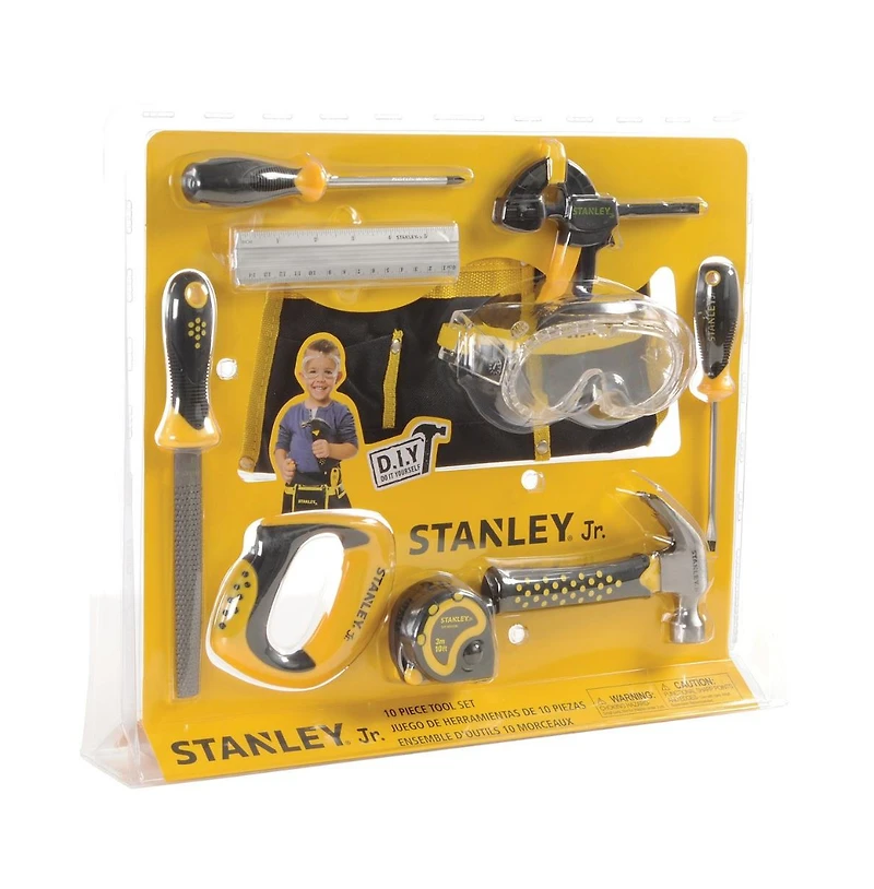 Red Toolbox Kid's Stanley 10-Piece Tool Set with Tool Belt
