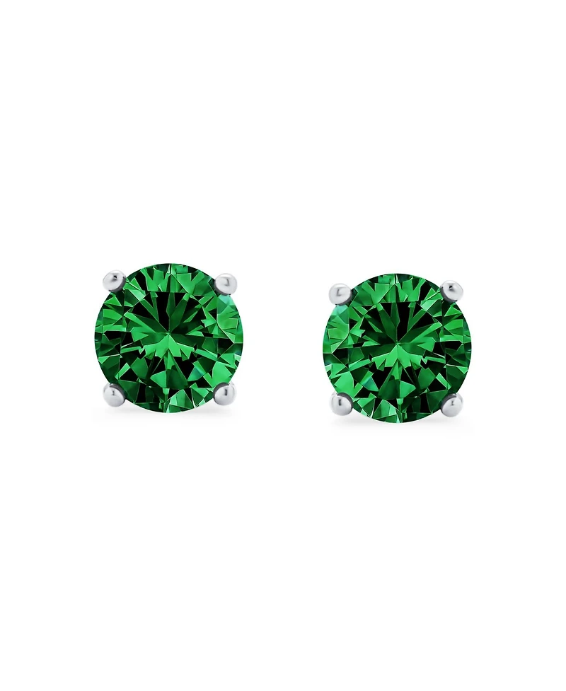 Bling Jewelry 1CTW Round Cubic Zirconia Solitaire Cz Stud Earrings .925 Sterling Silver 7MM