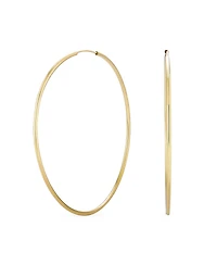 Bling Jewelry Timeless Minimalist Endless Continuous Lightweight Simple Thin 2-3mm Tube Hoop Earrings Gold Plated Finish 1.75,2