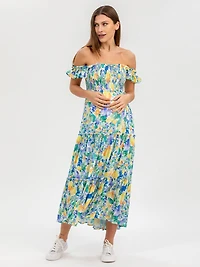 Pietro Brunelli Maternity Maternity Ruffle Tiered Floral Chloe' Dress