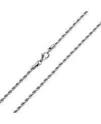 Bling Jewelry Classic Strong 3-5mm Twist Cable Wheat Foxtail Rope Chain Necklace - Black Silver Gold Plated Stainless Steel - 18 20 24 30 Inch