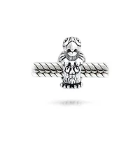 Bling Jewelry Polly Tropical Bird Parrot Charm Bead Oxidized .925 Sterling Silver