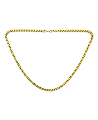 Bling Jewelry Stylish and Durable: 14K Gold Plated Silver Tone Black Stainless Steel Heavy Duty Biker Jewelry Necklace Solid 5MM Curb Wheat Link Foxta