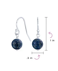 Bling Jewelry Simple Basic Round 8MM Bead Ball Drop Dangle Earrings Secure French Fish Hook Wire .925 Sterling Silver