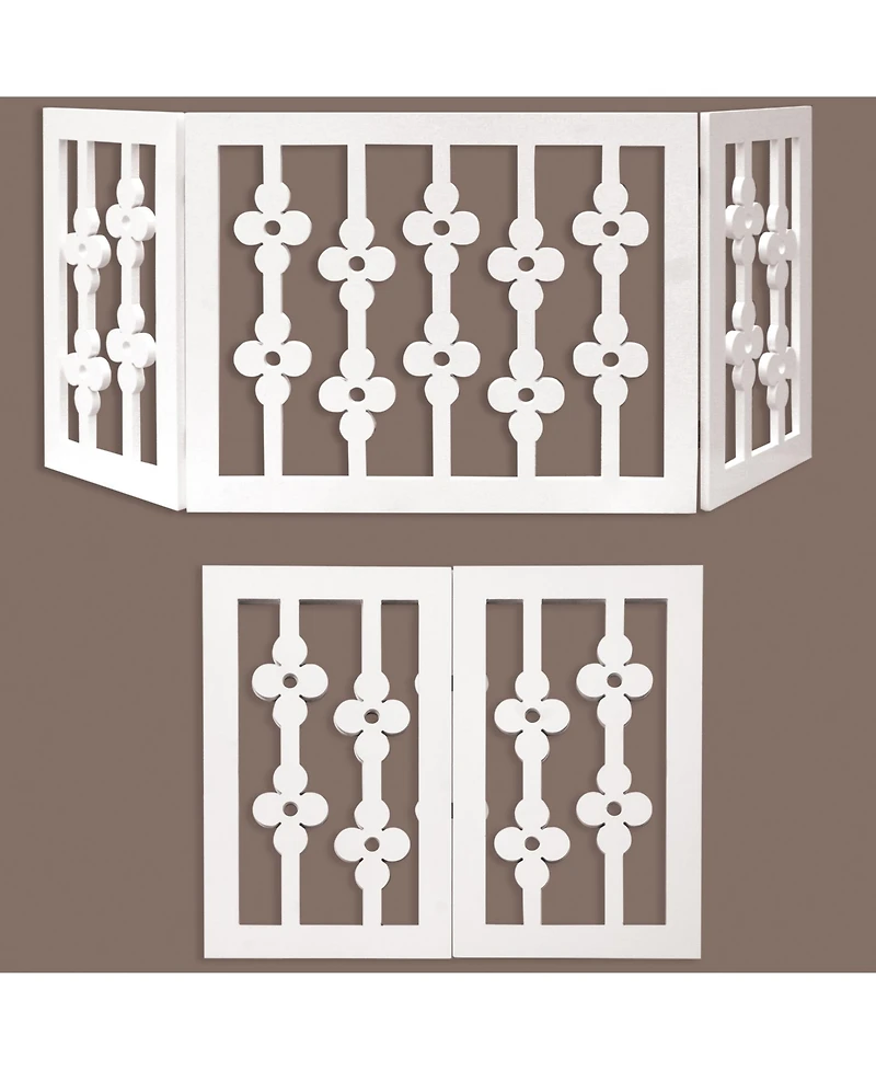 Etna Products Wooden Pet Gate: White Floral