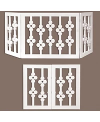 Etna Products Wooden Pet Gate: White Floral