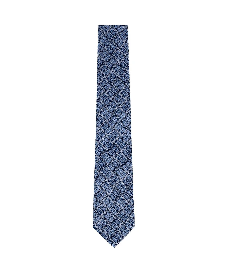 Trafalgar Men's Benito's Blue Basketweave Patterned Silk Novelty Necktie