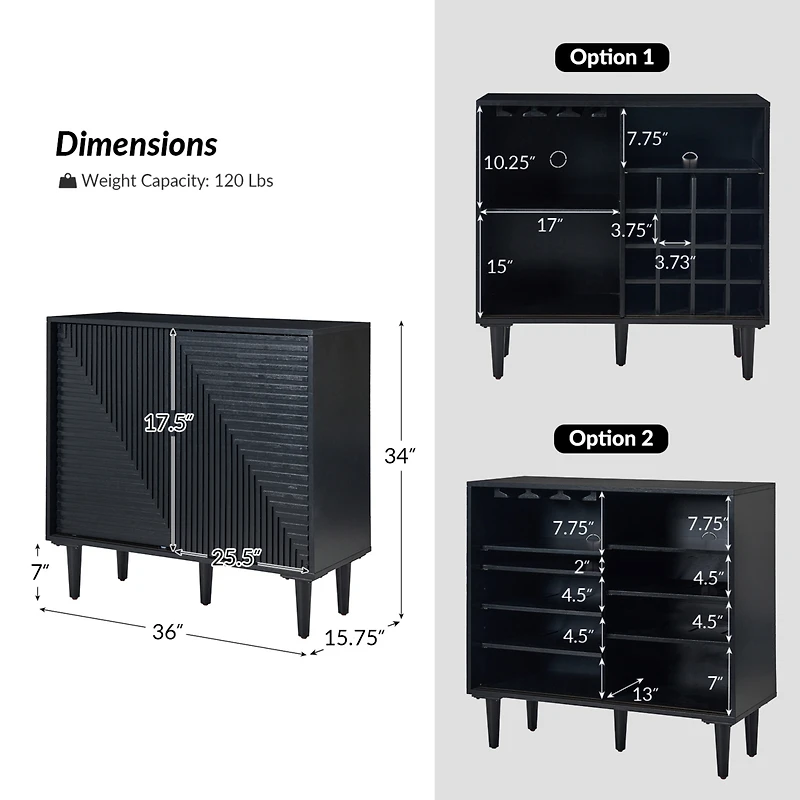 Alfred 34" Tall -Door Accent Cabinet with Adjustable Shelves
