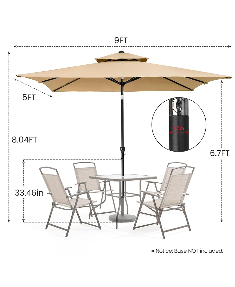 Rectangular Patio Umbrella with Stand – Adjustable Tilt for Backyard & Deck