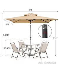Rectangular Patio Umbrella with Stand – Adjustable Tilt for Backyard & Deck